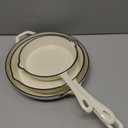 Nonstick Enameled Cast Iron Cookware - 3 enameled cast iron skillet 8-Inch, 9.5" Frying Pan & 11-Inch Large Cookware, Healthy Non Toxic Cooking Pan, PFOA PFAS PTFE Free, White