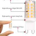 BAOMING G9 LED Bulb Dimmable 4W, 40 Watt T4 G9 Halogen Equivalent, 2700K Soft Warm White, 120V No-Flicker, Chandelier Lighting 450LM (4 Pack)