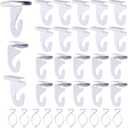 20 Drop Ceiling Hooks for Classrooms & Offices, White Heavy Duty Ceiling Hooks for Hanging Plants & Decorations, Metal T-Bar Hooks for Suspended Drop Ceiling Tiles