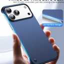 GRECAZO Magnetic Ultra Thin Frosted Designed for iPhone 17 Pro Max Frameless Case 6.9 inch [Compatible with MagSafe] Slim Minimalist Lightweight Matte Hard Cover Protective Borderless Case-Navy Blue