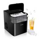 Ice Maker Countertop 35lbs/Day, 9 Ice Cubes in 6 Mins, Self-Cleaning Portable Ice Makers 2 Size Bullet Cube, Ice Machine Maker with Basket Scoop, for Home, Kitchen, Camping, Party, Bar