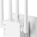 WiFi Extender Signal Booster, 1200Mbps Dual Band 2.4G&5.0G Signal WiFi Booster, WiFi Extender Covers Up to 13888 Sq.ft and 150+ Devices, WiFi Repeater with Ethernet Port - Internet Booster for Home (white-aq4)