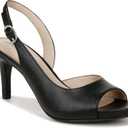 LifeStride womens Teller 2 Slingback Peep Toe PumpsHeeled Sandal (8.5, Black)