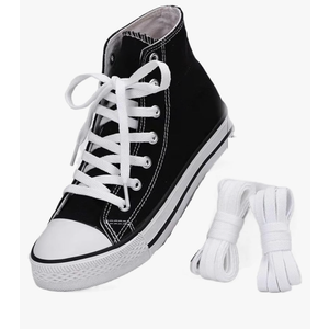 Generic Colorful Flat Shoelaces For Sneakers High-top Canvas Basketball White Shoe Laces Accessories