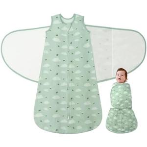 Baby Swaddle Sleep Sack, 1.0 Tog New-Parent-Friendly Swaddle for Newborns & infant 6-12 Months Baby Wearable Blanket Reduce Startle Reflex, Newborn Boys Girls Registry Essentials