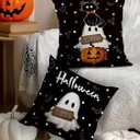 Puresora Halloween Pillow Covers 18x18 Set of 2 Throw Pillow Cases Soft Cushion Case Pillowcase for Chair Sofa Bedroom Living Room Home Decor, Polka
