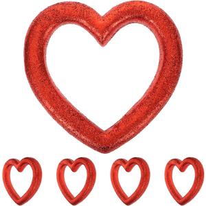 4 PCS Valentine's Day Heart Foam Wreath - 9.8 Inch 3D Red Heart Foam Balloons, Valentine's Day Decorations for Wedding, Party, DIY Crafts, Home Wall Window Decor
