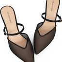 Modatope Pointed Toe Ankle Strap Heels for Women Stiletto Closed Toe Pumps Women Dress Party Mules Sandals, Size 9