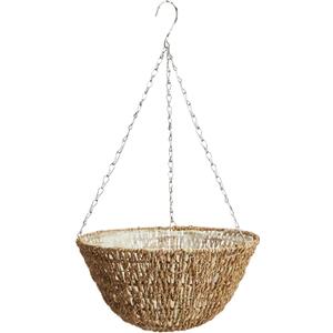 Gardman R490 Woven Rope Hanging Basket, 14" Diameter, Brown