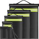 5 Pack Faraday Bags EMP Proof,Faraday Bags for Laptops Tablets Phones Car Keys,Faraday Cage with Handle&Reflective Strip,EMP bags Faraday Pouch for Electronics Fireproof Waterproof