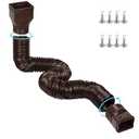 plusgutter 11.5ft Long Gutter Downspout Extensions Flexible, 4" Diameter Drain Downspout Extender, Down Spout Drain Extender for Rainwater Drainage, Extendable from 2.6ft to 11.5ft(Brown)