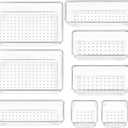 8 Pack Clear Drawer Organizer, 4 Sizes Organization and Storage Trays, Drawer Organizer Bins for Kitchen, Vanity, Bathroom, Office