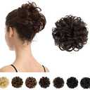 BARSDAR 100% Human Hair Bun Extension - Human Hair Messy Bun Hairpieces Brown Hair Bun Extensions for Women - Real Human Hair Bun Natural Hair Bun Scrunchies Updo Chignons Daily - Dark Brown