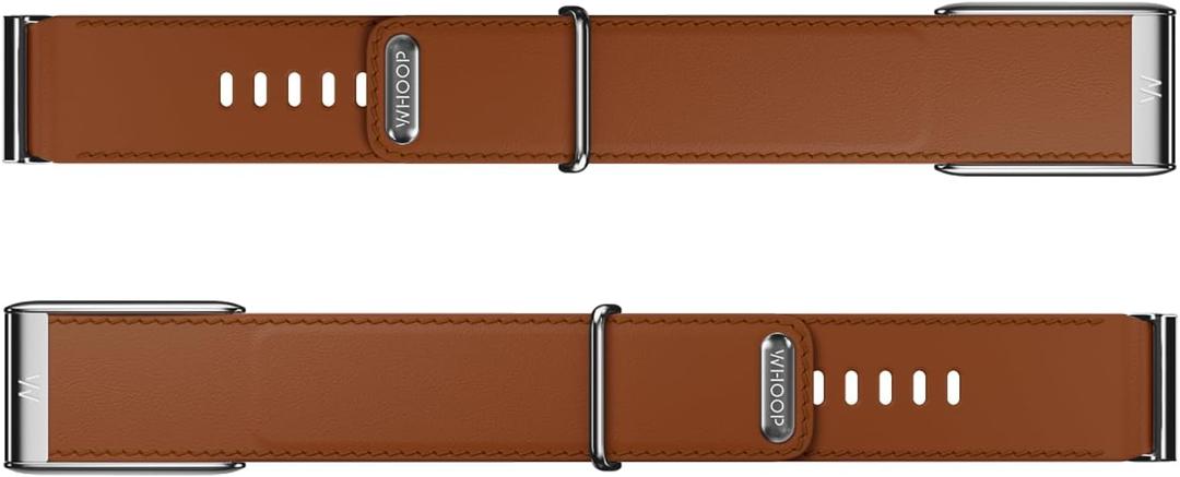 WHOOP 5.0/MG LeatherLuxe Band  Genuine Italian Leather Accessory for Health, Fitness, & Wellness Wearable  Not Compatible with Gen 4 (Small, Chestnut/Cream with Titanium - Straight)