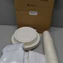 Ziliny 350 Pcs White Plates and Napkins, 50 Guest White Party Supplies Include Scalloped Paper Plates Napkins Cups Plastic Spoons Forks Knives Disposable Tableware Set for Weeding Bridal Baby Shower