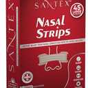 SANTÉX Large Tan Nasal Strips for Snoring Solution, Extra Strength, Nose Strips for Breathing Efficiency, Drug-Free Nasal Congestion Relief, Cold & Allergy, 45 ct., 30% Stronger,Set of 4