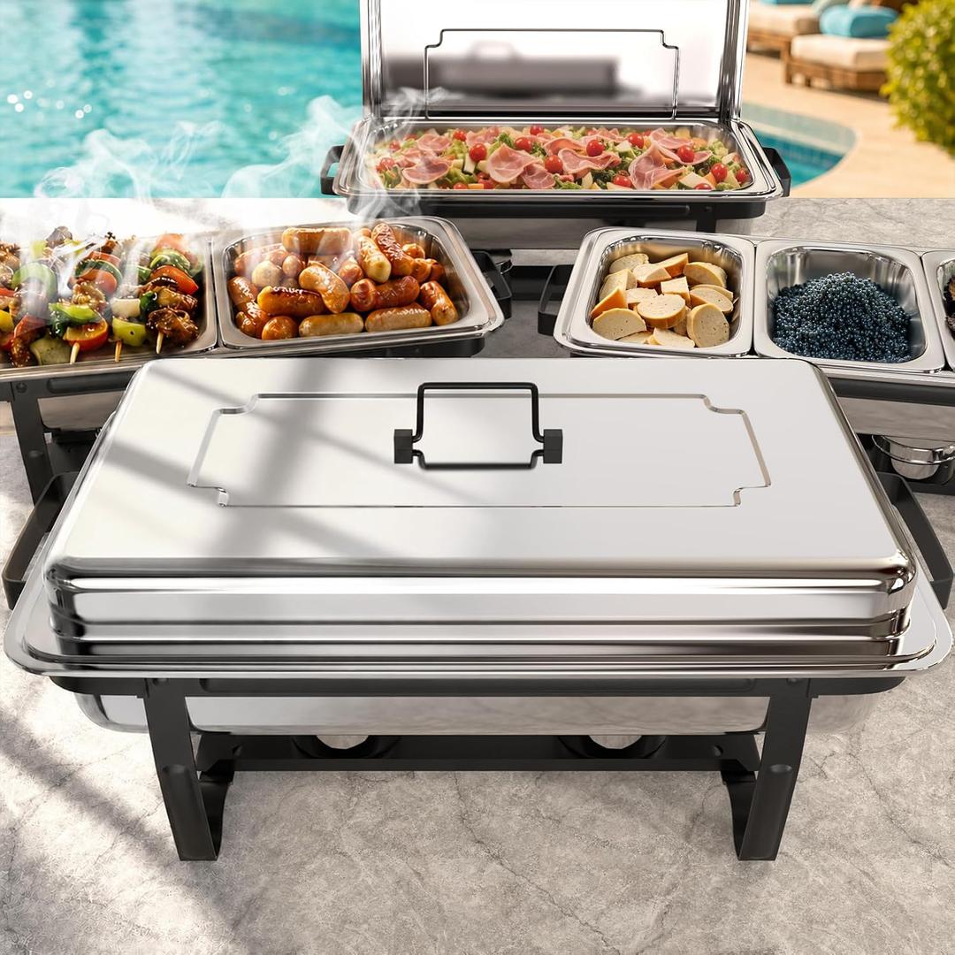 Sifer 11Qt Chafing Dishes for Buffet, Multi-Size Pans 4 Pack, Black
Tool-Free & Foldable Setup, Space-Saving, Large Capacity, Stainless Steel for Weddings, Parties & Catering Events