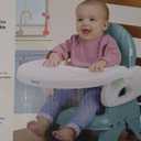 Ingenuity Deluxe Comfort Folding Baby Booster - Adjustable Height - Cushioned - Lightweight, Blue Green- 6M-3Y