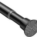 AIZESI Black Adjustable Tension Shower Curtain Rod, 31-77 Inch Spring No Drill Stainless Steel Shower Rods for BathroomCloset WindowRust ResistantNon-Slip