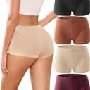 Boy Shorts Underwear for Women Seamless Boxer Shorts Underwear Soft Stretch Boyshort Panties (4 Pack, XL)