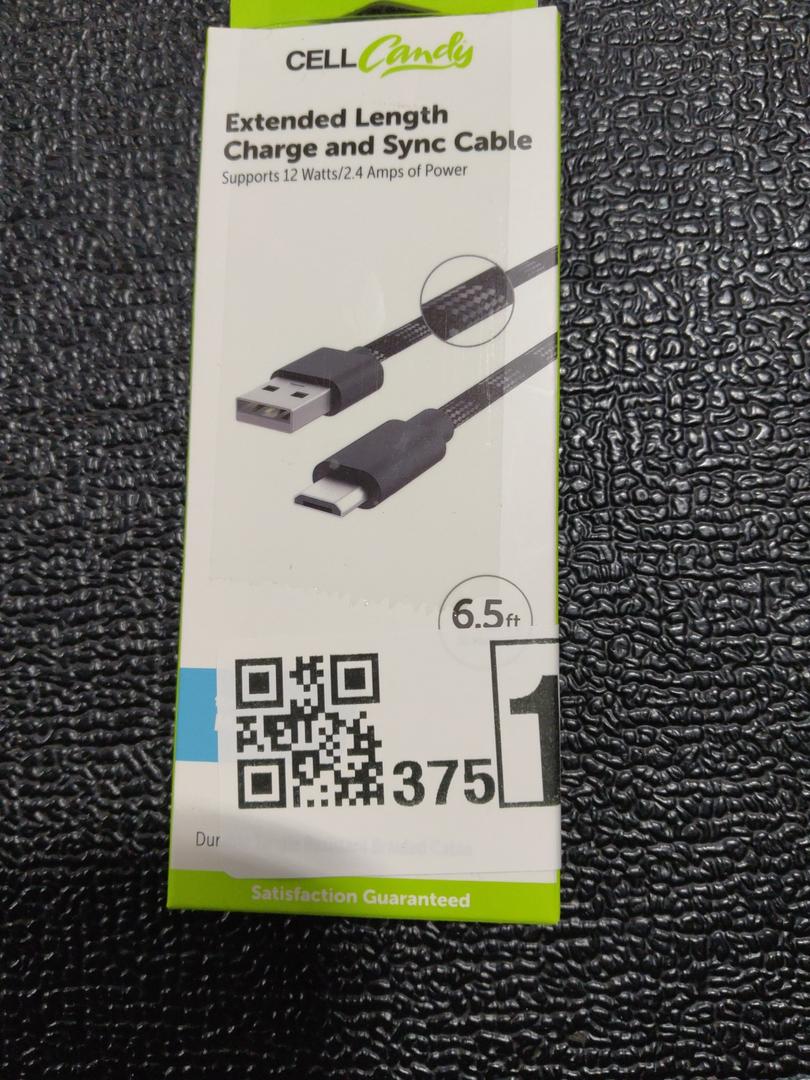 6 1/2 Extended Length Charge and sync Durable Tangle Resistant Braided Cable