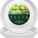 Maygrove 6 Pack Plant Saucer, 8 10 12 inch Plant Saucers for indoor, Heavy Duty Plastic Plant trays for pots, Grow Bags, Bird Baths, Flower Drip Trays for Indoor and Outdoor Uses (10", White)