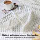 Aganear Cooling Blanket Queen Size for Hot Sleepers,Lightweight Cotton Summer Blanket of Rayon Derived from Bamboo.Waffle Weave Luxury Throws for Bed,Couch and Sofa.White,90x90 Inches