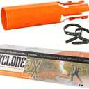 Leaf Blower Air Booster, 2nd Gen Turbo Airflow Amplifier Attachment Instantly Boosts Blower Speed & Power, Venturi Effect Nozzle Extension for Yard, Lawn & Driveway Cleanup, Fits 2–4" Blowers (Orange)