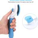 Depets Self Cleaning Slicker Brush, Dog Cat Bunny Pet Grooming Shedding Brush - Easy to Remove Loose Undercoat, Pet Massaging Tool Suitable for Pets with Long or Short Hair (Blue)