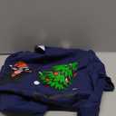 Funny Black Cat Gift Pushing Christmas Tree Over Cat What? Sweatshirt, M