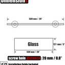 JQK Bathroom Glass Shelf, Tempered Glass Shower Storage 20 by 5 inches, 304 Stainless Steel Brushed Finish Wall Mount, TGS101L20-BN