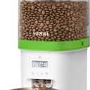 Automatic Cat Feeder - 4L Timed Auto Pet Feeder for Cat and Dog with Dry Food Dispenser, 180-day Battery Life, 1-6 Meals Per Day, 1-16 Portion, Desiccant Bag Keeps Food Fresh (White Transparent)