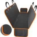Active Pets Dog Car Seat Cover Car Seat Protector- Seat Cover for Back Seat of SUVs, Trucks, Cars - Waterproof & Convertible Hammock for Car Backseat - Dog Travel Accessories- Orange (Standard)