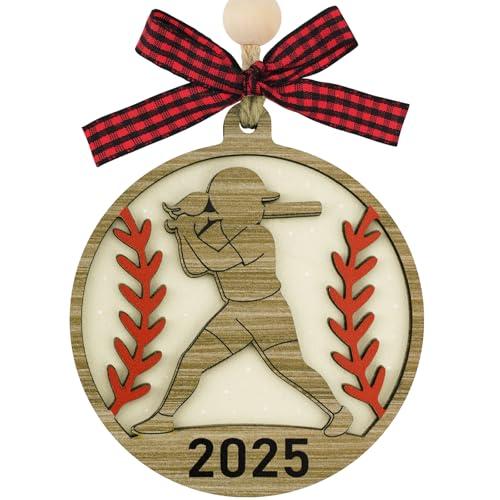 Shzbtdo Softball Gifts for Girls, Softball Christmas Ornaments - Hanging Sports Ornaments for Christmas Tree, Xmas Gifts for Teen Girls, Players, Coach, Fans, Sports Lovers, Pack of 2