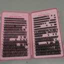 Lash Clusters Kit, 640 Pcs Eyelashes Clusters Extensions Kit 9-16mm Individual Lashes D Curl Fluffy Wispy False Eyelashes Thin Band, with Bond Seal Remover Tweezers Brush DIY (40D+50D Kit 9-16mm)