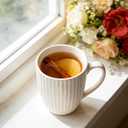 14oz Ceramic White Coffee Mugs Set Of 6 - Porcelain Coffee Mugs Set - Cups For Latte, Hot Tea, Cappuccino, Mocha, Cocoa, White