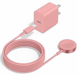 Upgraded Apple Watch Charger, Magnetic iWatch Fast Charger to USB C Cable 6ft with USB C Charger Block for iWatch Series Ultra/ 9/ 8/ 7/ 6/ SE/ SE2/ 5/ 4/ 3, Pink