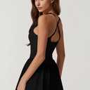 QINSEN Women's Square Neck Sleeveless Romper Jumpsuit Casual Summer One Piece Outfit with Pocket (Black, M)
