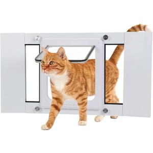 Cat Door for Window Adjustable Width Fits 31"-36", 32"-36" Width Window