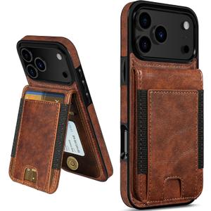 LOHASIC for iPhone 17 Pro Max Wallet Case with Card Holder, Women Men PU Leather RFID Blocking Credit Card Slots Kickstand Protective Cover Flip Phone Case for iPhone 17 ProMax 6.9" 2025 - Brown