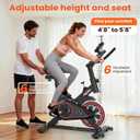 RELIFE REBUILD YOUR LIFE Exercise Bike Stationary for Home Indoor,Cycling Bike with Silent Belt Drive for Home Cardio,Brake Pad Resistance with djustable & Comfort Seat/PAD Holder/LCD Monitor