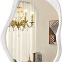 AOAOPQ Full Length Wall Mounted Mirror Tall Full Body Floor Length Mirrors Dressing Body Asymmetrical Frame Wood for Bedroom Bathroom Living Room Irregular Save 28x39 Inch White