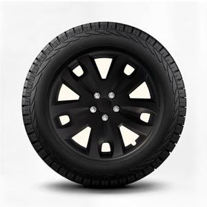 LYDS Titan 17 Inch Hubcaps for Trucks & Cars, Matte Black Wheel Covers, Heavy-Duty ABS Snap-On Rim Covers, Set of 4