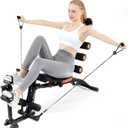 Abdominal Workout Bench  Adjustable Sit-Up Machine with Leg Lock  Home Gym Core Trainer for Abs, Crunches, Leg Raises  Foldable, Heavy-Duty Steel Frame  Max Weight 240LB