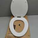 KOHLER Stonewood Quiet-Close, Elongated Toilet Seat Soft Close, Durable Wood, Easy Installation, Universal Fit, Home Essentials, White Finish, K-20466-0