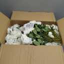 Hananona Artificial Roses in Bulk, Fake Silk White Roses Realistic Roses for Wedding Centerpieces Flower Arrangement Home Decor (100, White)