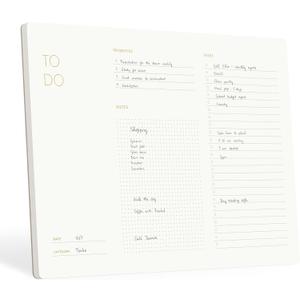 Elegant To Do List Notepad with Mouse Pad Feature, 11.22" x 7.87", 50 Tear-Off Sheets, Gold Foiled, Daily Planning, Eco-friendly To Do List Planner, FSC Certified To Do List Notebook for Work
