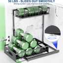 Under Sink Organizer, 2 Packs Height Adjustable Under Sink Storage, Pull Out Cabinet Storage Shelves, Slide Out Drawer for Kitchen Bathroom Pantry. (Black, 2 Pack)