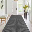 Runner Rug 2 ft x6 ft, Outdoor/Indoor Rug with Rubber Backing Non Slip for Hallway, Kitchen, Patio, Laundry, RV, Entryway, Garage, Bathroom, Area Rug Carpet, Grey Strip, Customizablees