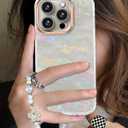 3 x Compatible with iPhone 16 Pro Case for Women Girls, Slim Fit Glitter Cute Phone Case for iPhone 16 Pro with Pearl Phone Charm Lanyard Wrist Strap, Shockproof Hard Protective Case 6.1 Inch Shiny Grey